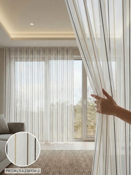 Dekoratif Tül Leno Dokuma Hazır Tül Perde 300x255 cm