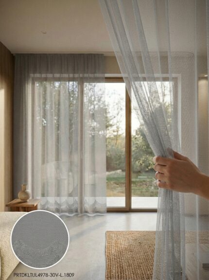 Raşel Dokuma Jakar Desenli Hazır Tül Perde 300x255 cm